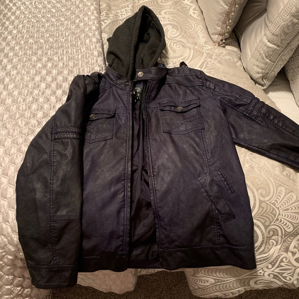 BKE Buckle Leather Jacket - Large